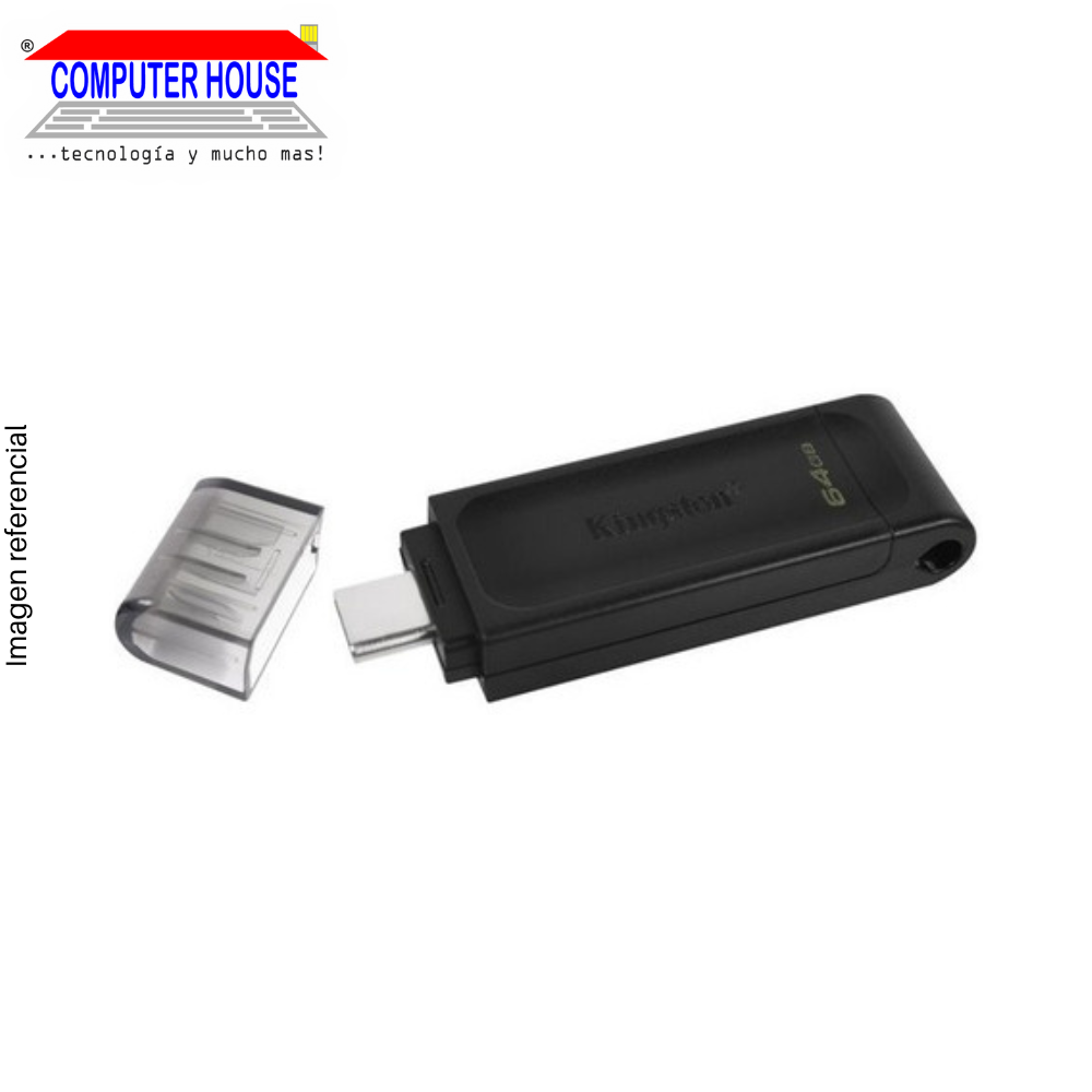 KINGSTON 64GB USB flash drive, DT 70, USB-C.