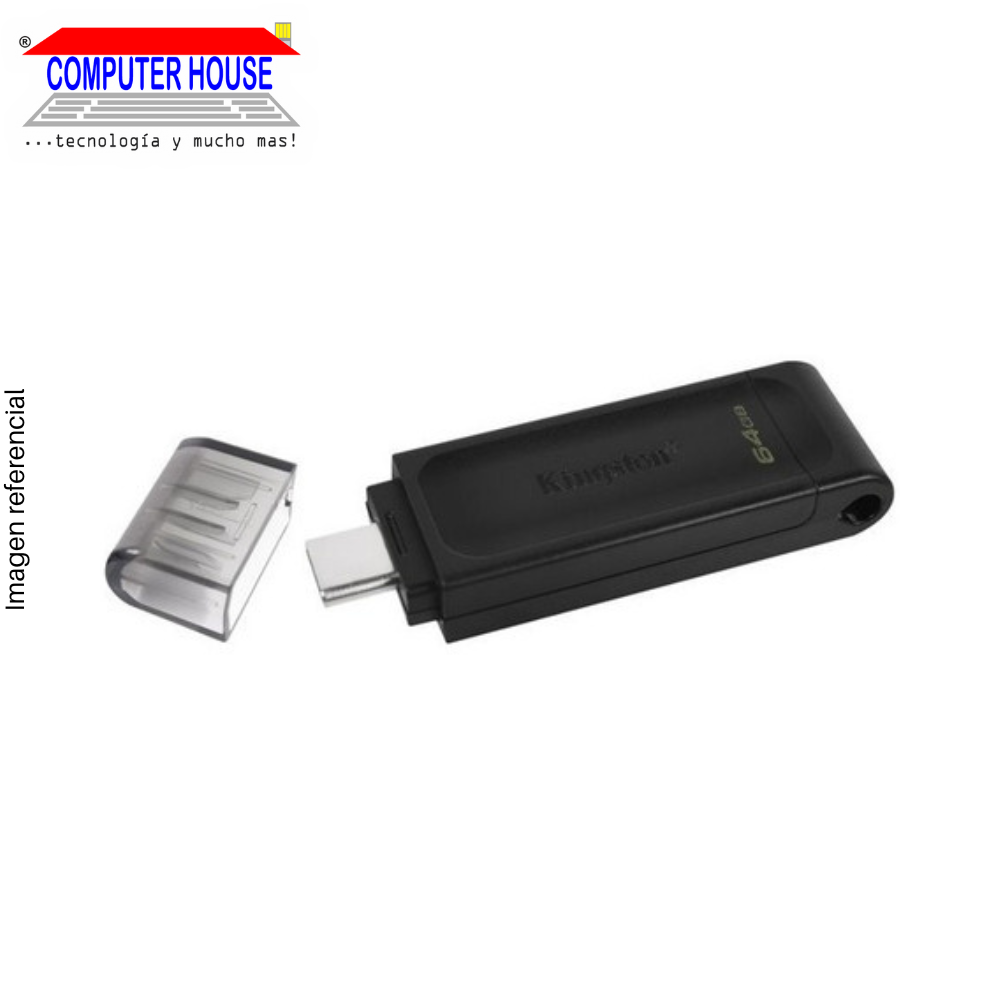 Memoria USB KINGSTON 64GB, DT 70, USB-C.