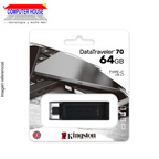 KINGSTON 64GB USB flash drive, DT 70, USB-C.