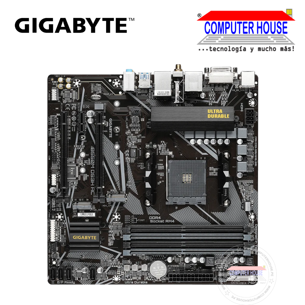 GIGABYTE B550M DS3H AC Motherboard, Socket AM4, DDR4. 