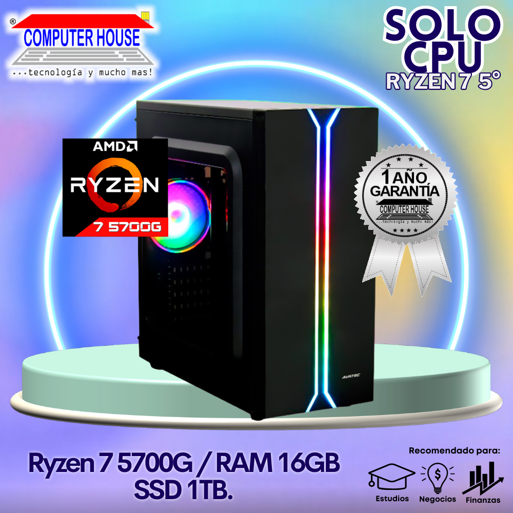 Solo CPU: Look Gamer Ryzen 7-5700G 