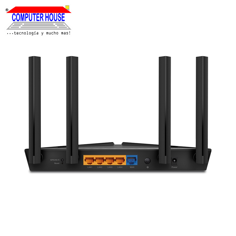 TP-LINK Archer AX23 Router, AX1800, Wi-Fi 6, Dual Band 2.4GHz (up to 574Mbps) and 5GHz (up to 1201Mbps). 