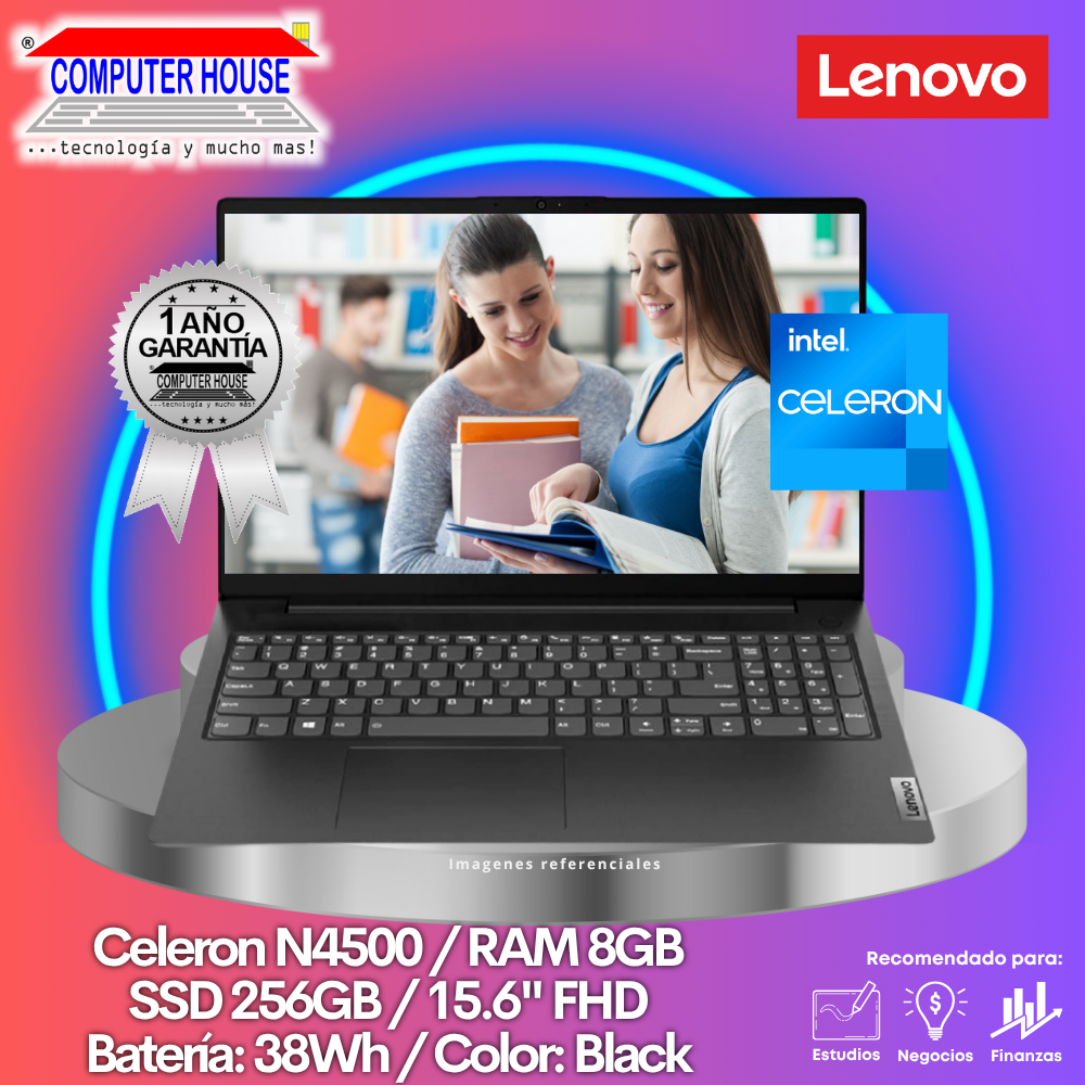 Laptop LENOVO V15 G2, Celeron N4500, RAM 8GB, SSD 256GB, 15.6″ FHD, FreeDos.