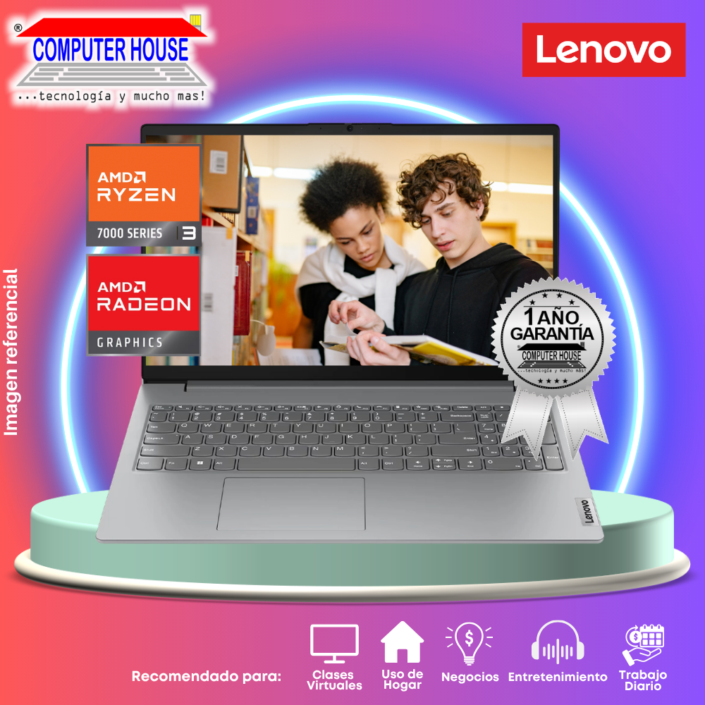 Laptop LENOVO V15, Ryzen 3-7320U, RAM 8GB DDR5, SSD 512GB, 15.6" FHD, FreeDos.