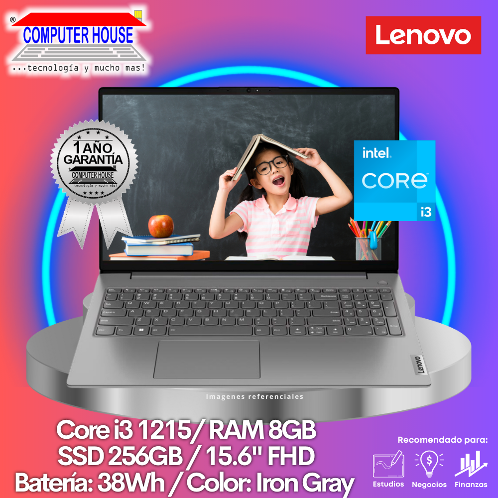 Laptop LENOVO V15 G3 IAP, Core i3-1215U, RAM 8GB, SSD 256GB, 15.6