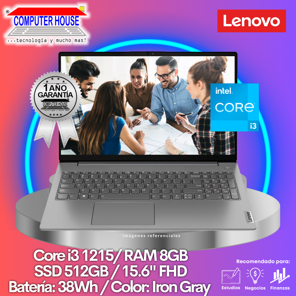 Laptop LENOVO V15 G3 IAP, Core i3-1215U, RAM 8GB, SSD 512GB, 15.6