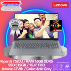 LENOVO V15 G4 Laptop, Ryzen 5-7520U, 16GB DDR5 RAM, 512GB SSD, 15.6″ FHD, FreeDos.