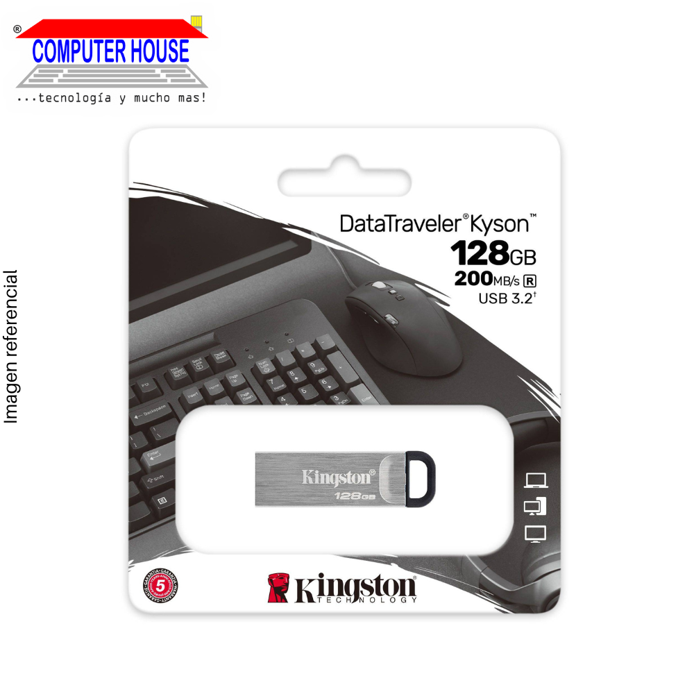 KINGSTON 128GB USB flash drive, DT Kyson, USB-A.