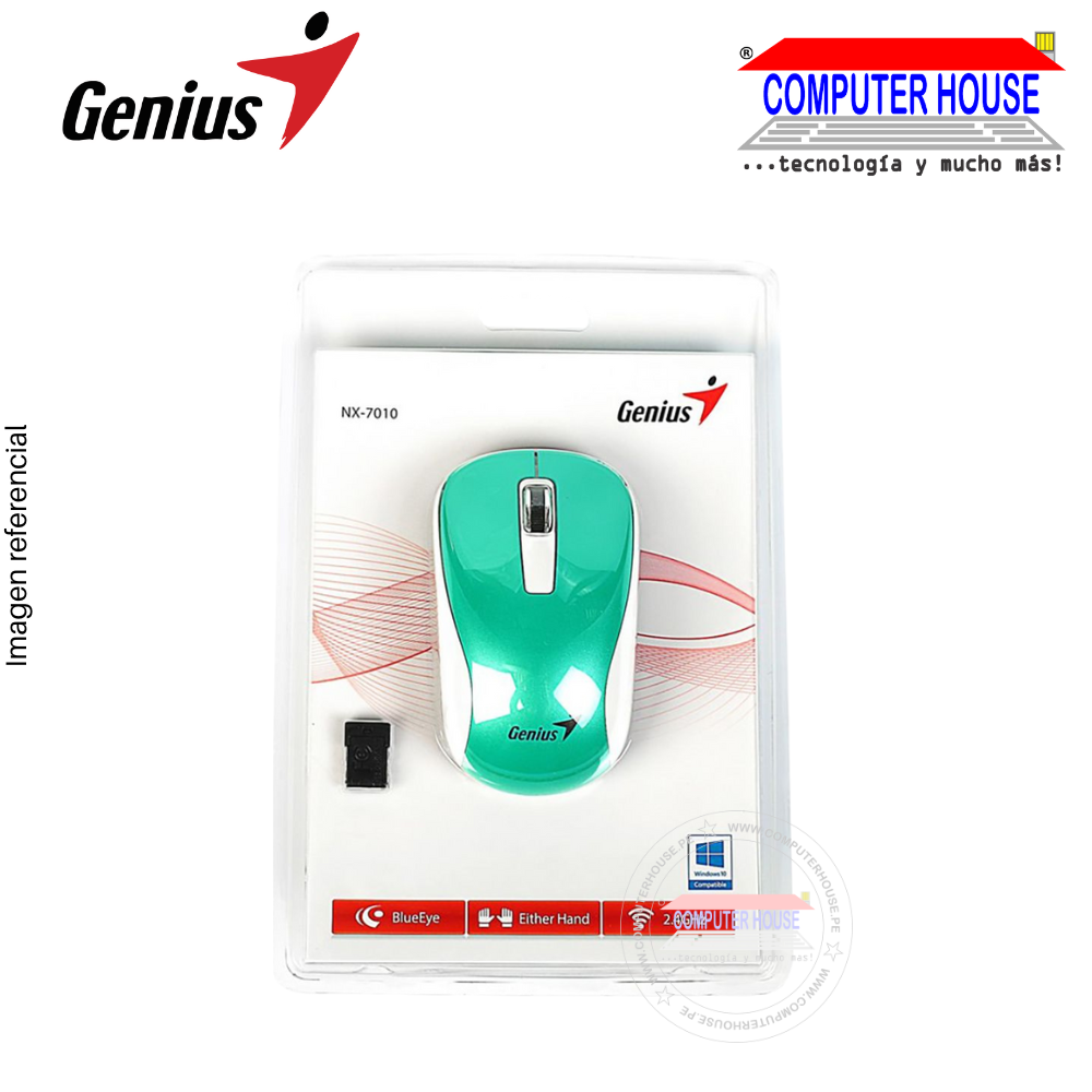 GENIUS NX-7015 Wireless Mouse, Blueeye, Turquois, USB Receiver. 