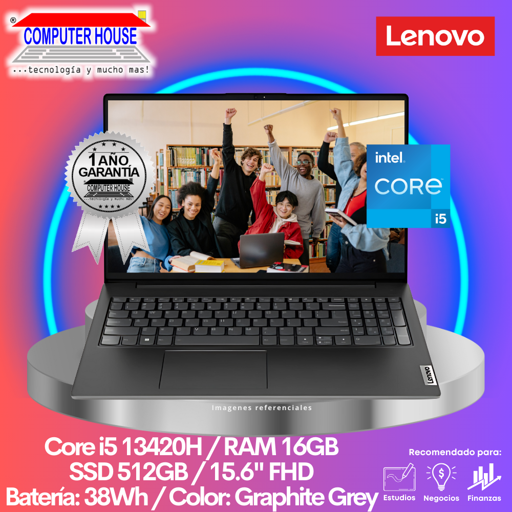 LENOVO V15 G4 Laptop, Core i5-13420H, 16GB RAM, 512GB SSD, 15.6" FHD, FreeDos.