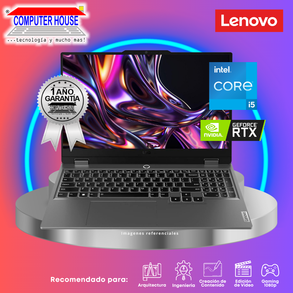 LENOVO LOQ 15IAX9 Laptop, Core i5-12450H, RAM 8GB DDR5, SSD 512GB, RTX3050 6GB, 15.6" FHD, FreeDos.