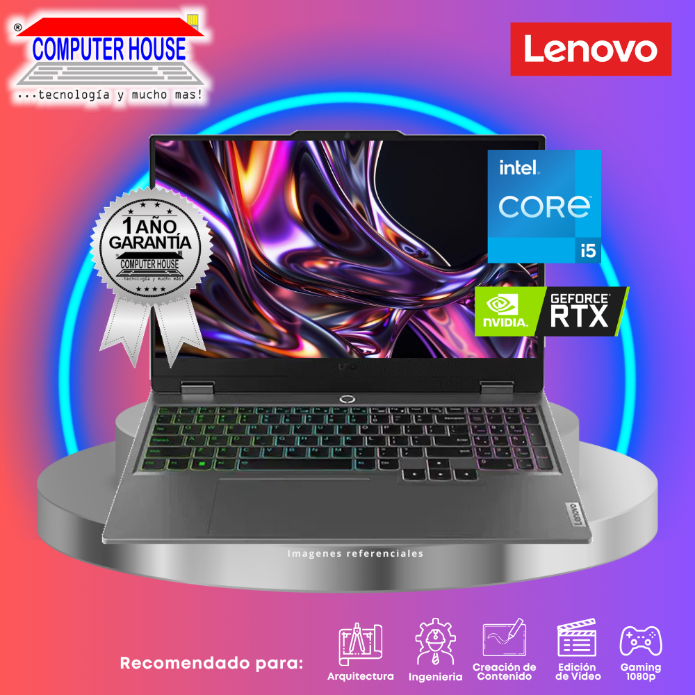 LENOVO LOQ 15IAX9 Laptop, Core i5-12450H, RAM 12GB DDR5, SSD 512GB, RTX3050 6GB, 15.6" FHD, FreeDos.