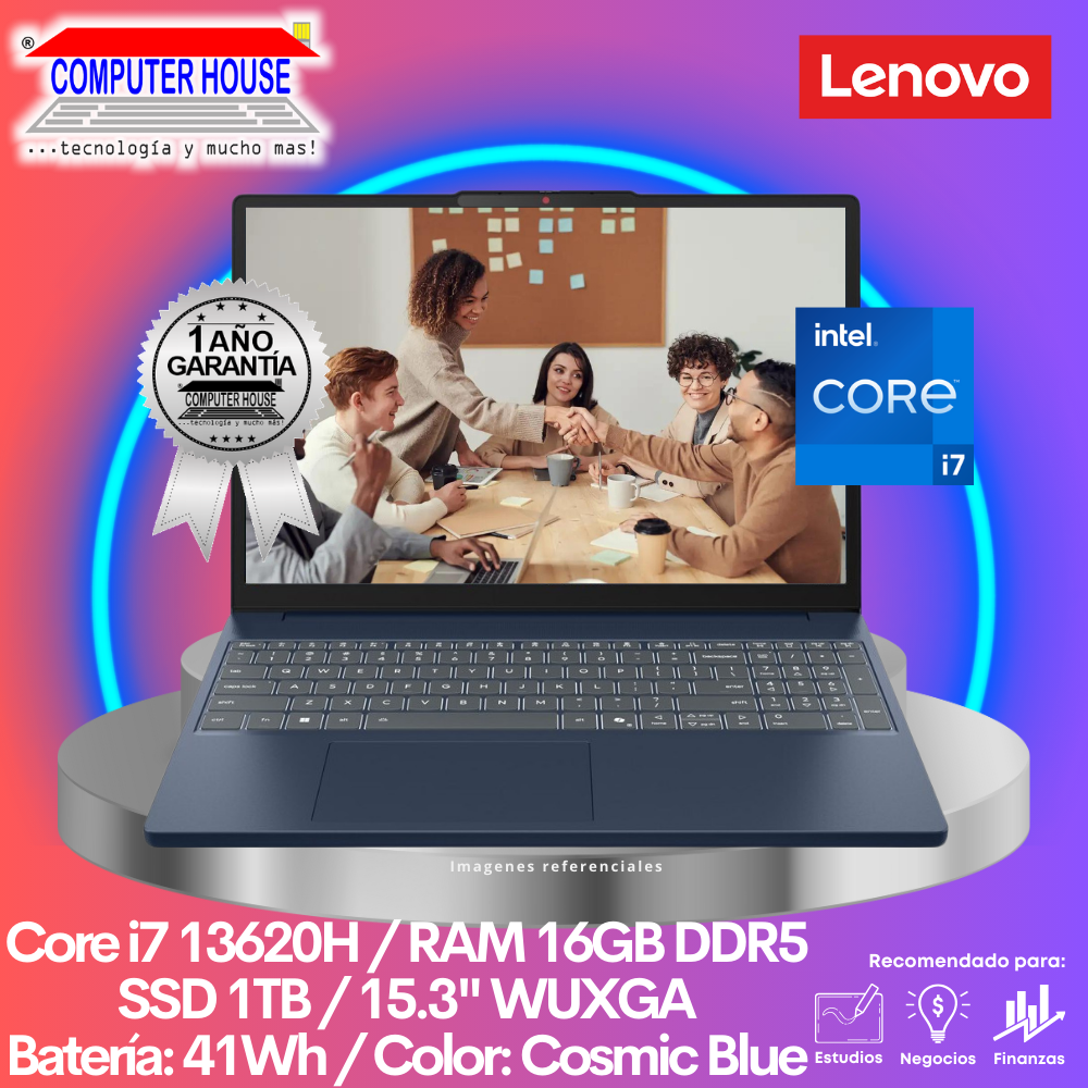 Laptop LENOVO IdeaPad Slim 3, Core i7-13620H, RAM 16GB DDR5, SSD 1TB, 15.3" WUXGA, FreeDos.
