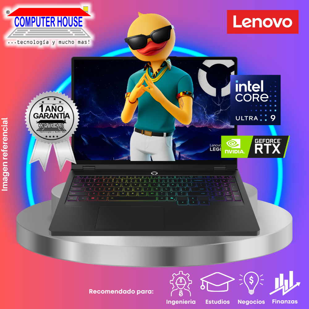 Laptop LENOVO Legion 5, Core Ultra 9-275HX, RAM 32GB DDR5, SSD 1TB, Nvidia GeForce RTX5060 8GB, 16" FHD 240Hz, Teclado en Inglés, Windows 11.