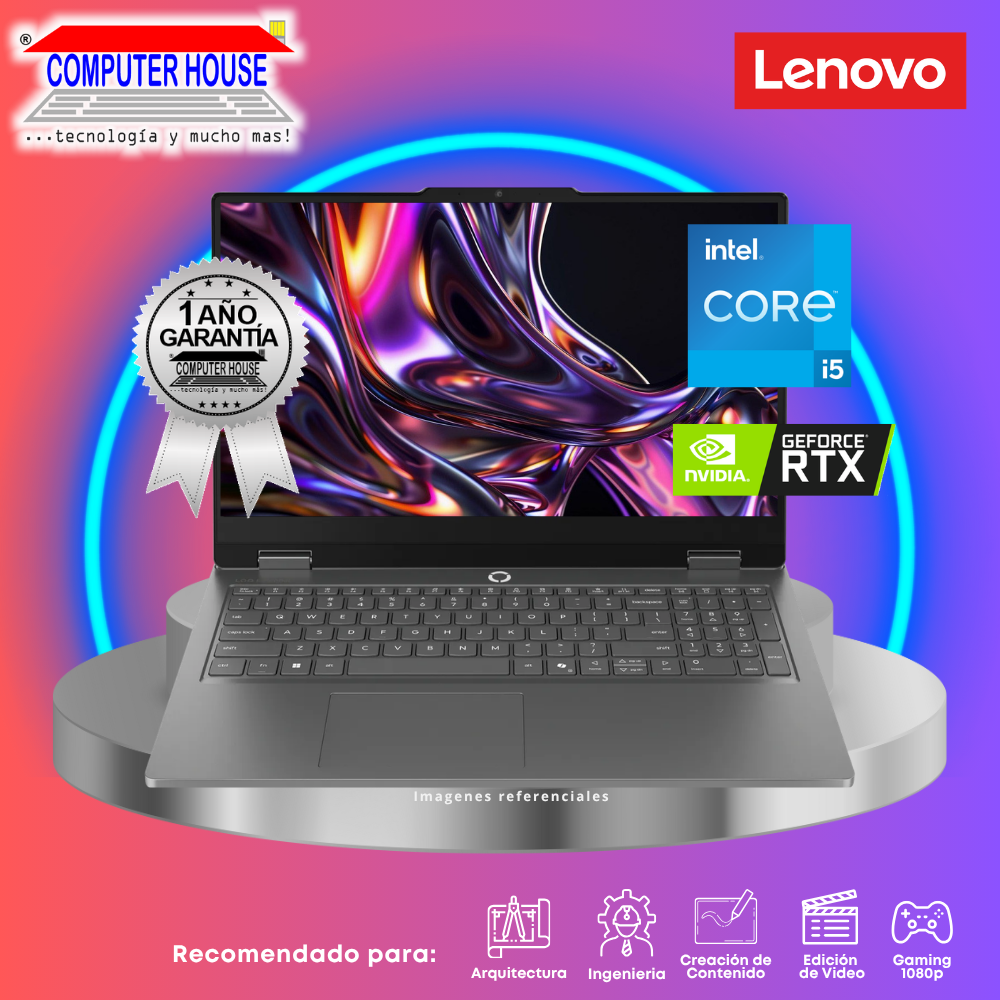 LENOVO LOQ 15IAX9 Laptop, Core i5-12450H, RAM 24GB DDR5, SSD 512GB, RTX3050 6GB, 15.6" FHD, FreeDos.
