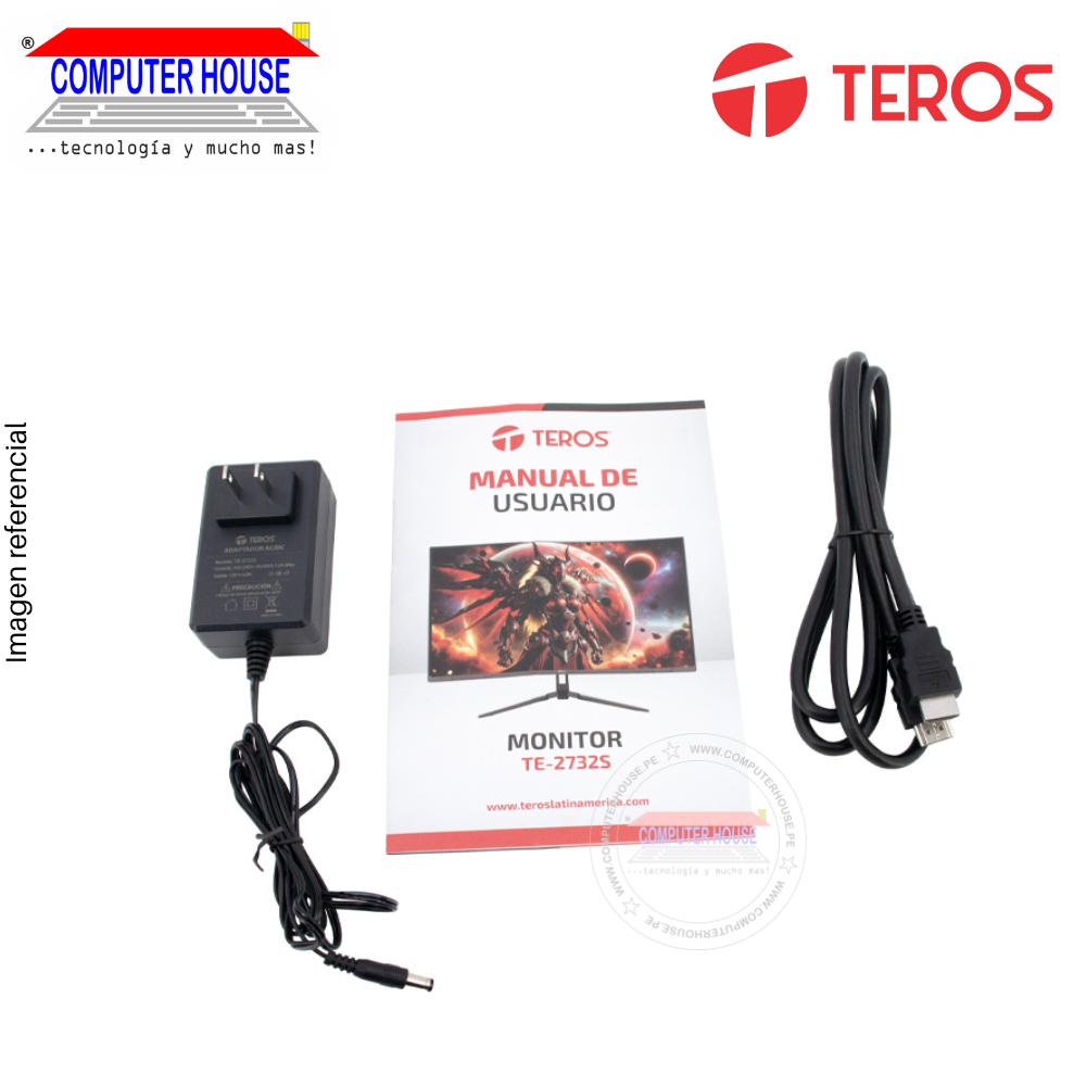 Monitor Teros 27" TE-2732S, VA, 100Hz, 1920x1080, Full HD, HDMI, DP, VESA, FREESYNC.