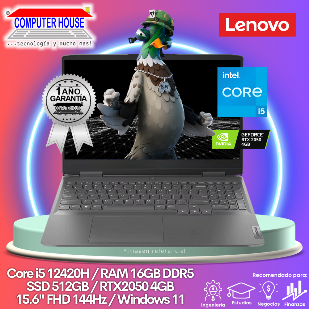 Laptop LENOVO LOQ, Core i5-13420H, RAM 16GB DDR5, SSD 512GB, Video RTX2050 4GB, 15.6