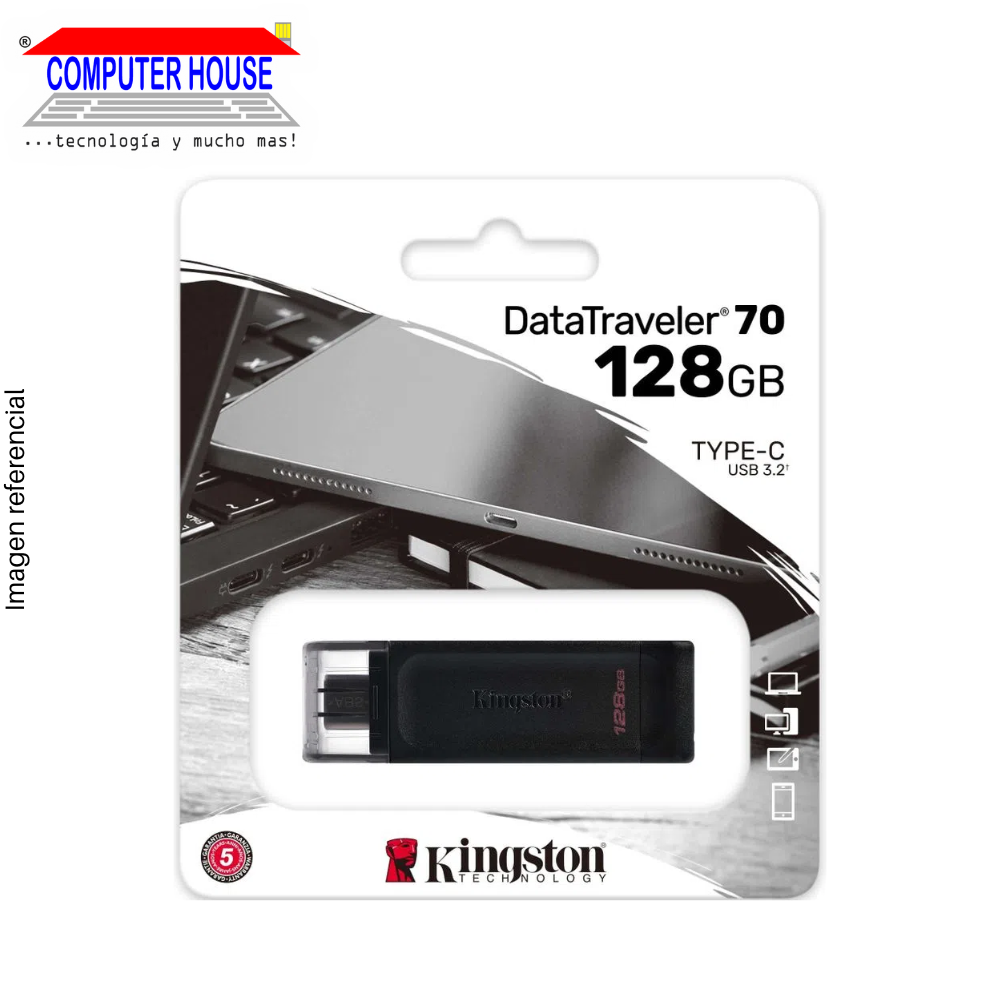 KINGSTON USB flash drive 128GB, DT 70, USB-C.