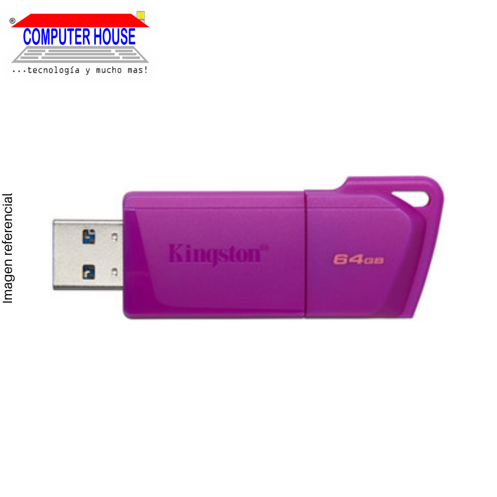 Memoria USB KINGSTON 64GB, DTX Exodia M, USB-A 3.2, Purple.