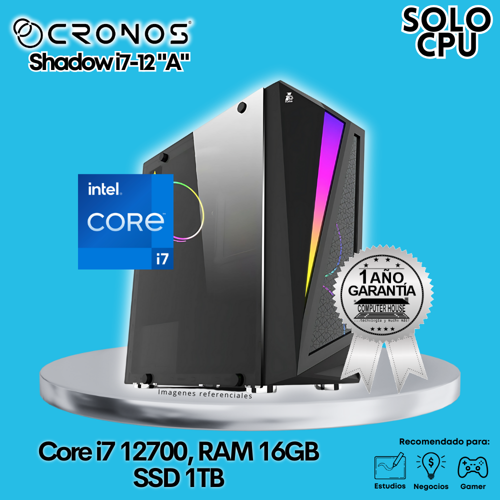 Solo CPU: Look Gamer CRONOS Shadow i7-12 