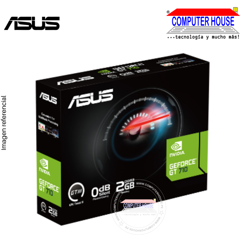 ASUS GT710 2GB Video Card, GDDR3, BRK EVO, Nvidia GeForce, 1xHDMI/1xVGA/1xDVI, 64-Bits. 