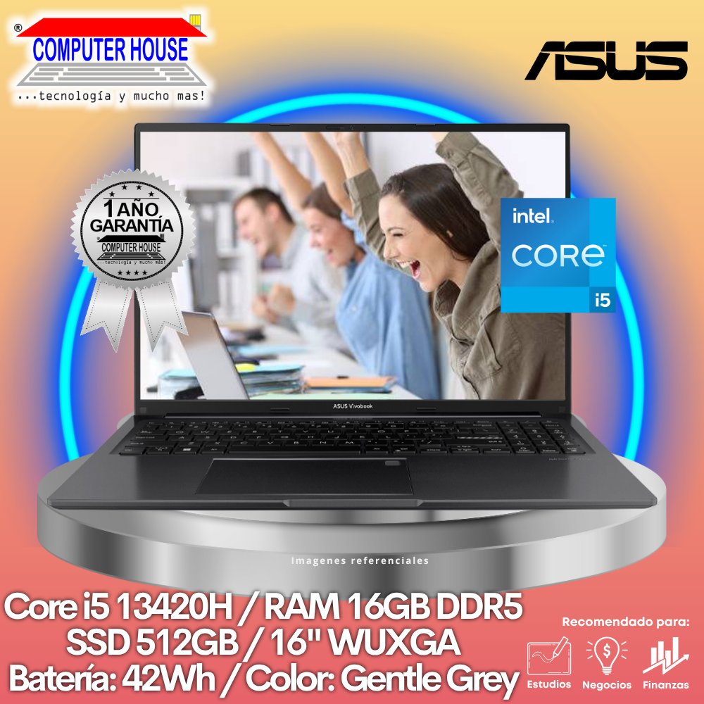 Laptop ASUS X1605VA, Core i5-13420H, RAM 16GB DDR5, SSD 512GB, 16
