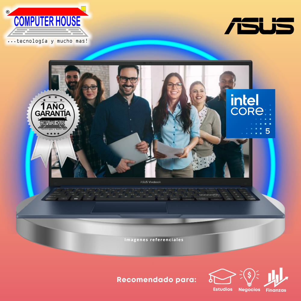 Laptop ASUS Vivobook 15, Core 5-120U, RAM 8GB DDR5, SSD 512GB, 15.6" FHD, FreeDos.