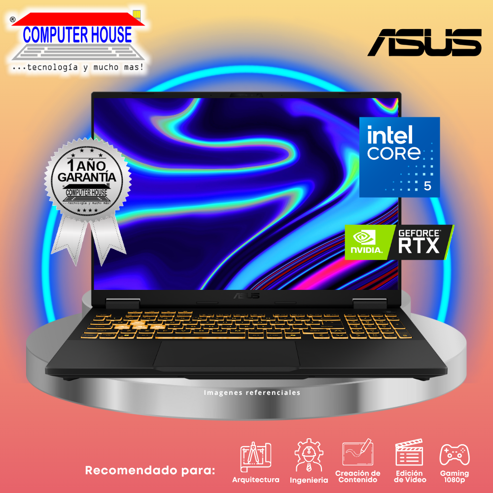 ASUS Tuf FX507ZC4 Laptop, Core i5-12500H, RAM 8GB, SSD 512GB, Video RTX 3050 4GB, 15.6" FHD, FreeDos. 