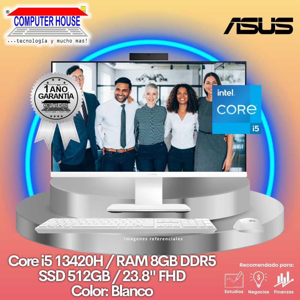 All in One ASUS P440VAK, Core i5-13420H, RAM 8GB DDR5, SSD 512GB, 23.8" FHD, FreeDos.