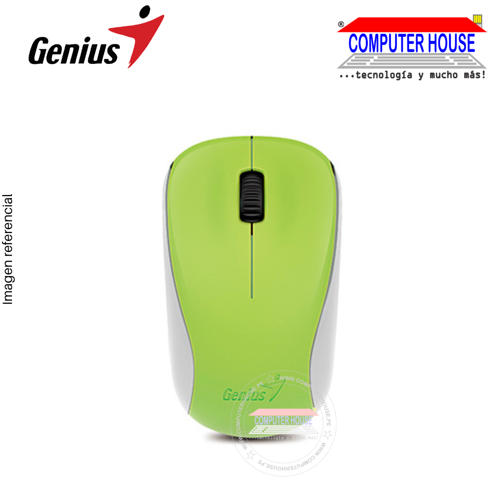 GENIUS NX-7000 Green Wireless Mouse, USB Receiver. 