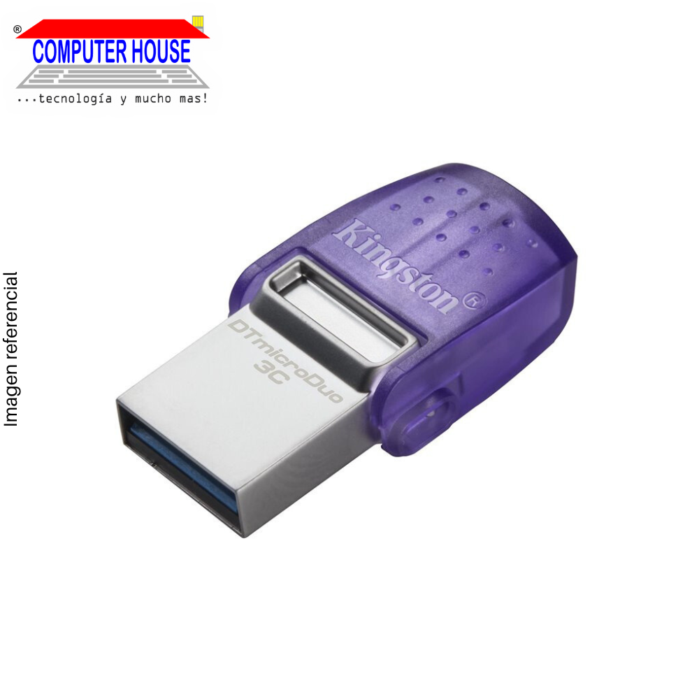 KINGSTON 64GB USB Flash Drive, DT MicroDuo 3C, Dual USB (USB-A / USB-C 3.2), 200Mb/s.