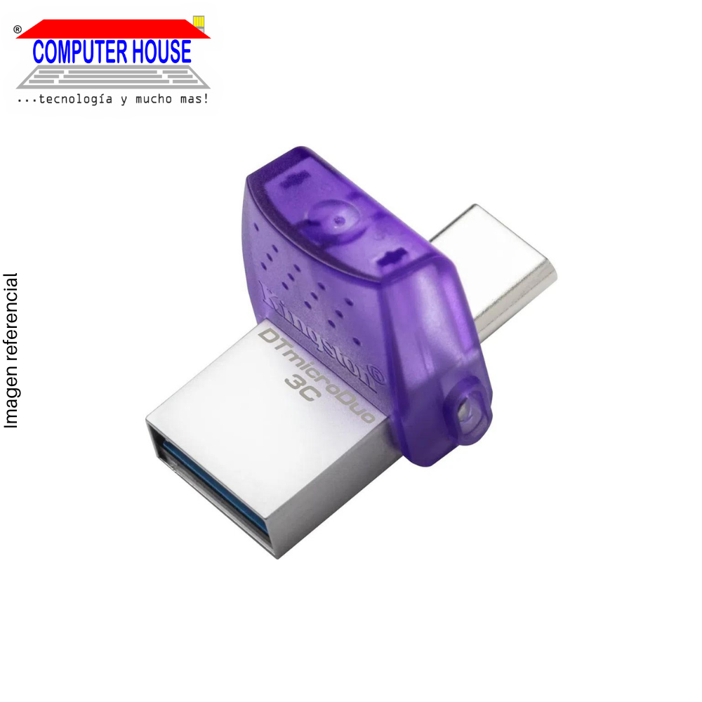 KINGSTON 64GB USB Flash Drive, DT MicroDuo 3C, Dual USB (USB-A / USB-C 3.2), 200Mb/s.