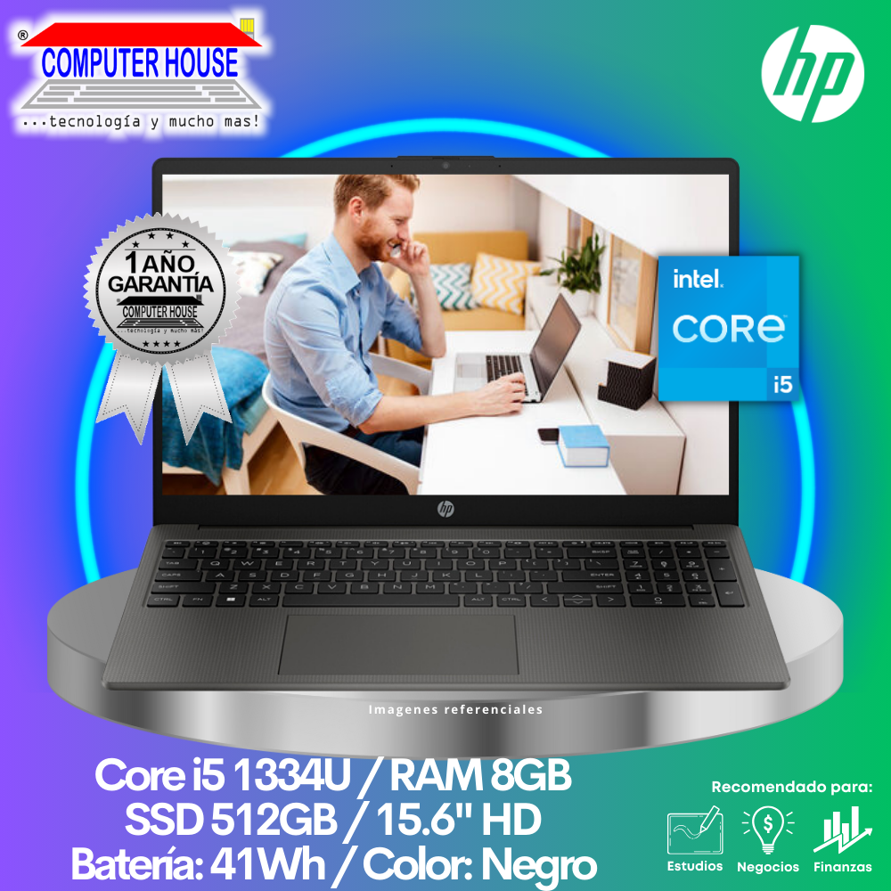 Laptop HP 250 G10, Core i5-1334U, RAM 8GB, SSD 512GB, 15.6