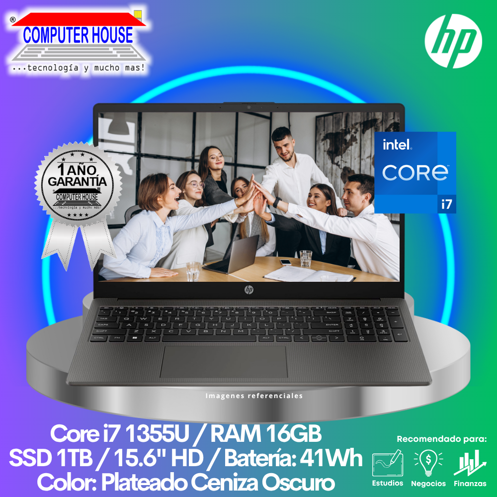 HP 250 G10 Laptop, Core i7-1355U, 16GB RAM, 1TB SSD, 15.6" HD, FreeDos.