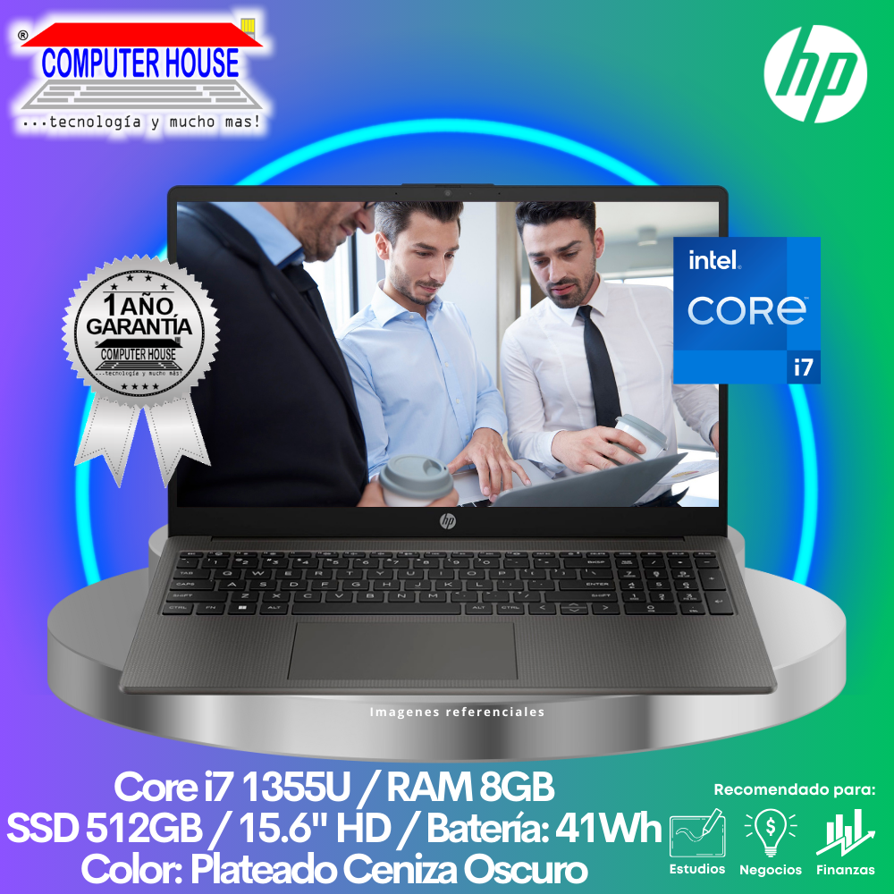 HP 250 G10 Laptop, Core i7-1355U, 8GB RAM, 512GB SSD, 15.6" HD, FreeDos. 
