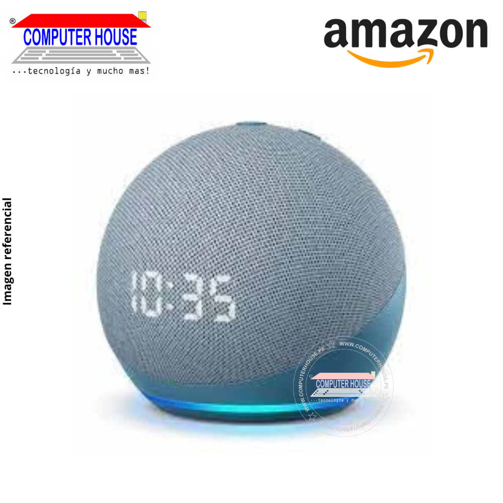 Parlante Inteligente Amazon Echo Dot 5 con Reloj Azul
