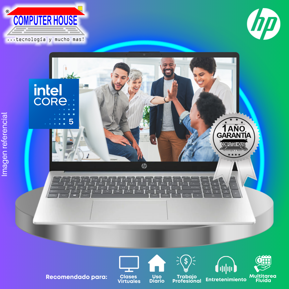 Laptop HP 15-FD0362LA, Core 5-120U, RAM 24GB, SSD 1TB, 15.6" FHD, Color dorado, FreeDos.