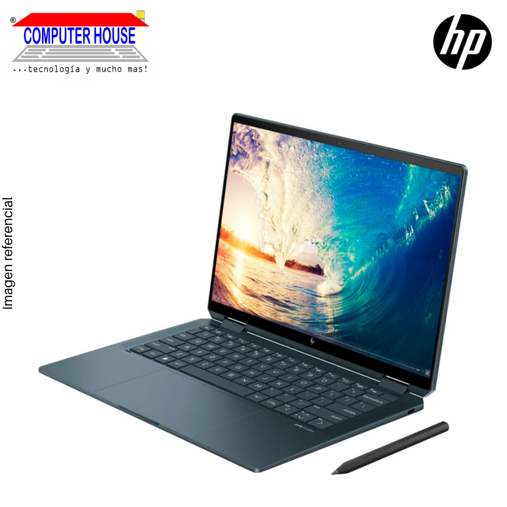 Laptop HP Spectre x360, Core Ultra 7-155H, RAM 32GB DDR5, SSD 1TB, 14" 2.8K, Pantalla Táctil, Windows 11.