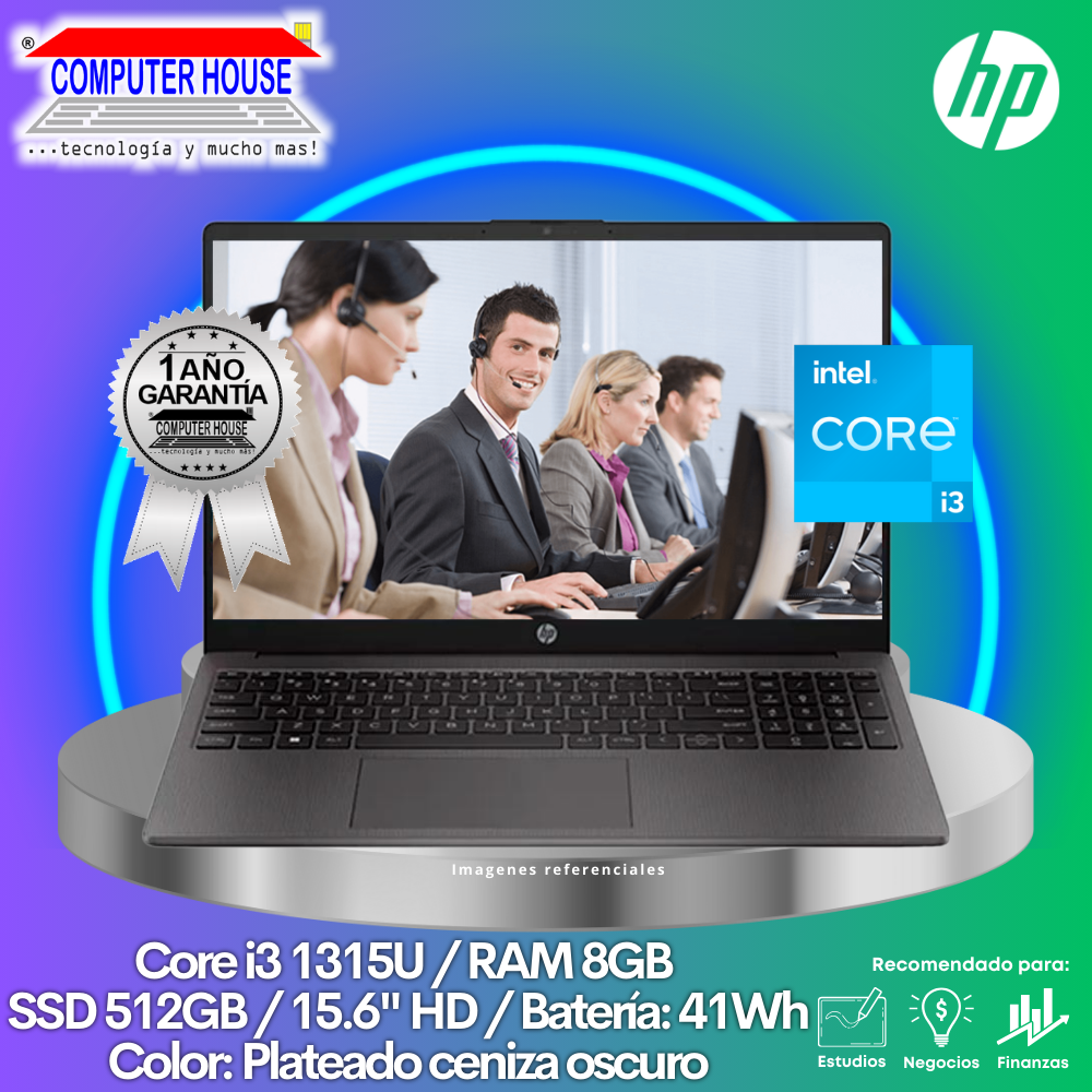 Laptop HP 250 G10, Core i3-1315U, RAM 8GB, SSD 512GB, 15.6″ HD, FreeDos.