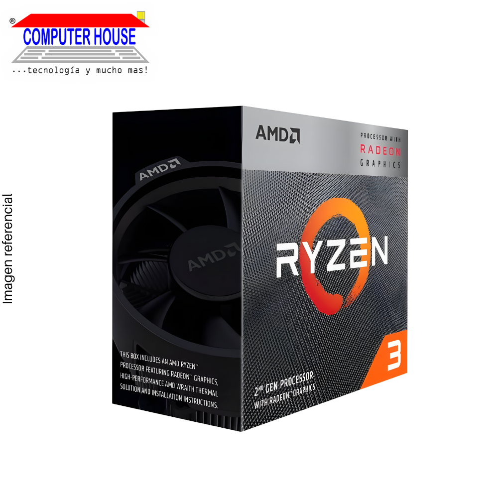 Procesador AMD Ryzen 3 3200G 3.6GHZ hasta 4GHZ, 4MB, AM4, 4 nucleos (YD3200C5FHBOX)