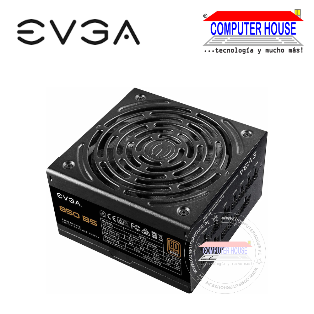 Fuente de poder EVGA 850W, 850 B5, Fully Modular, Compact 150mm Size