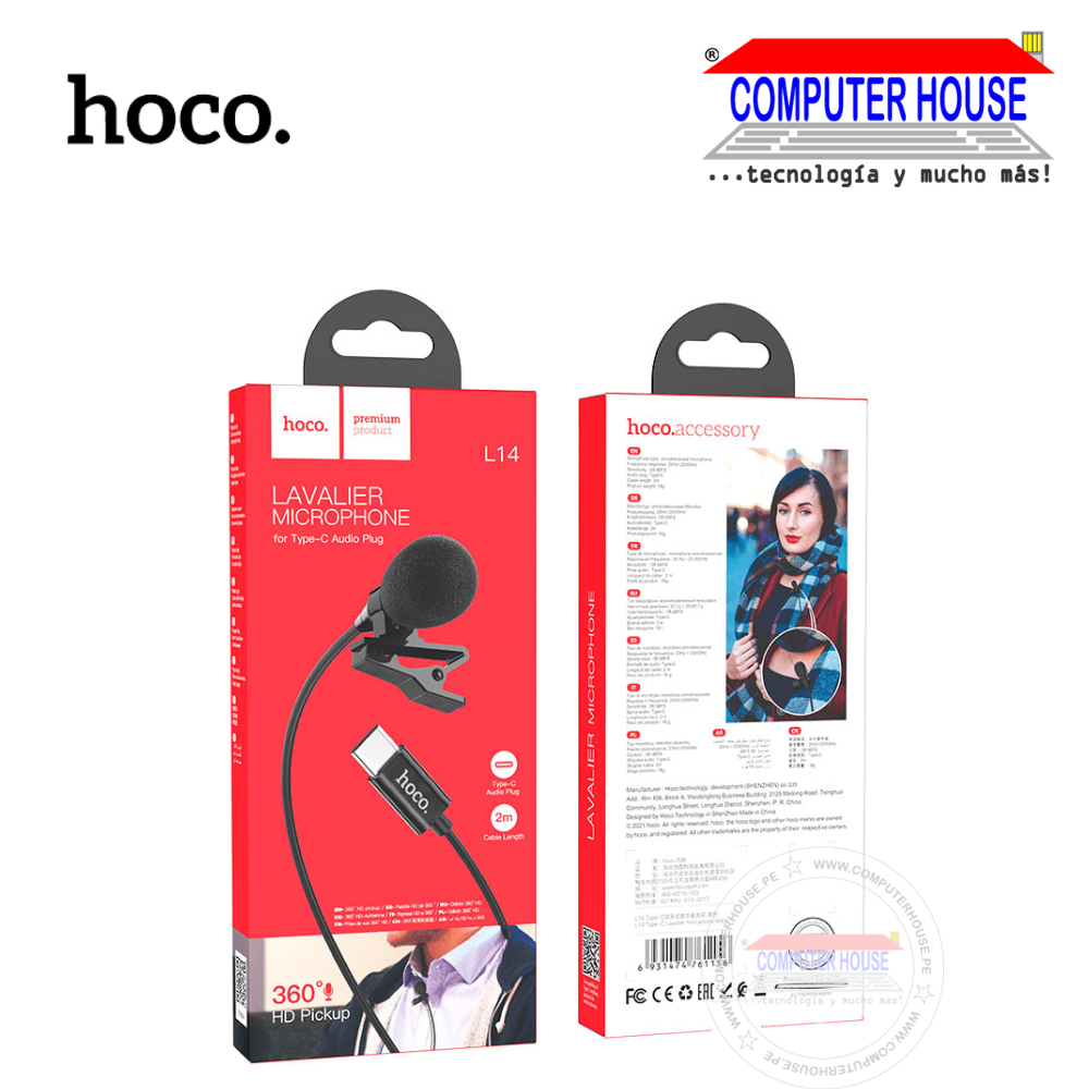 HOCO Type-C L14 Microphone, 2M