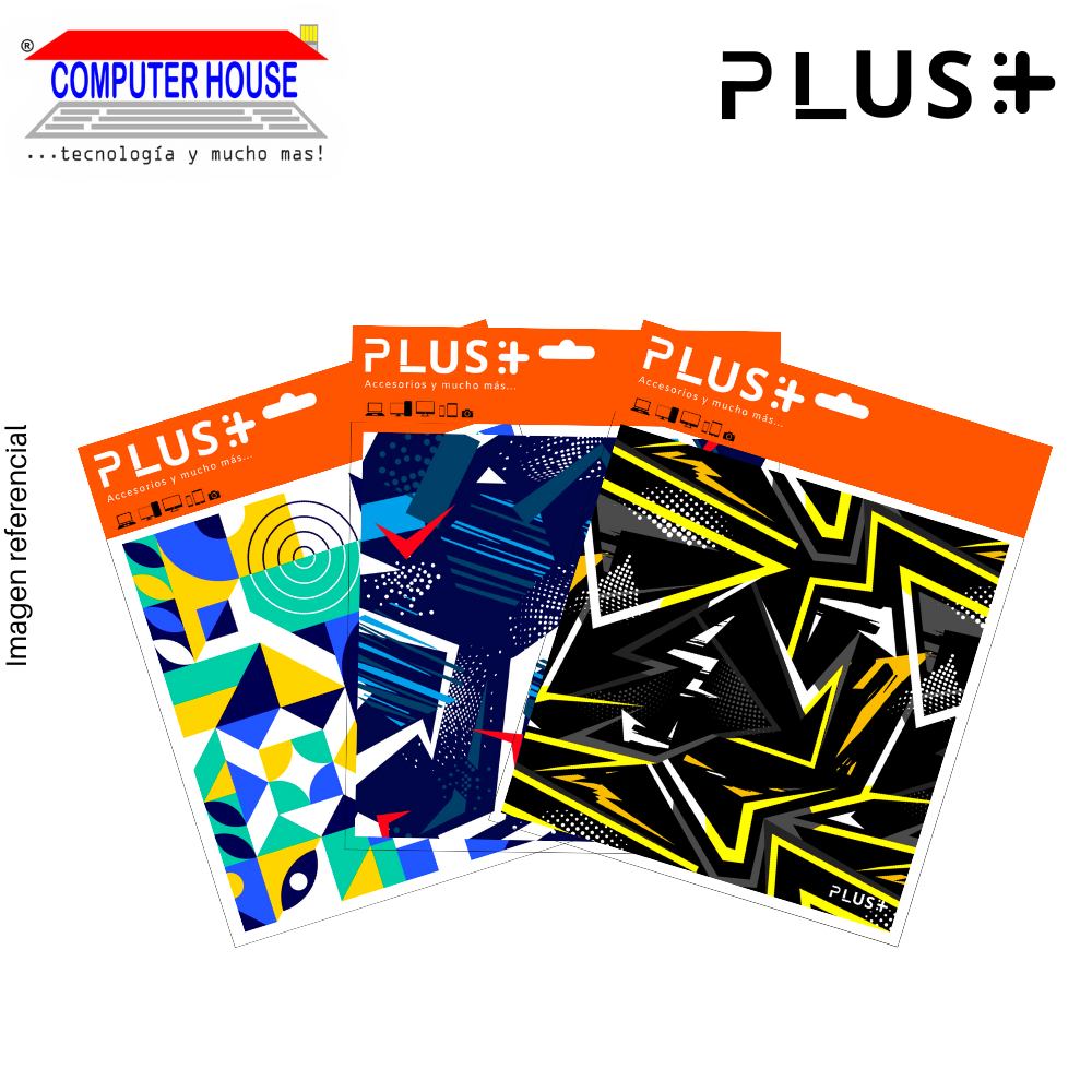 Premium PLUS Mouse Pad, Abstract collection, non-slip, fabric surface, 20x20x0.5cm, varied design.