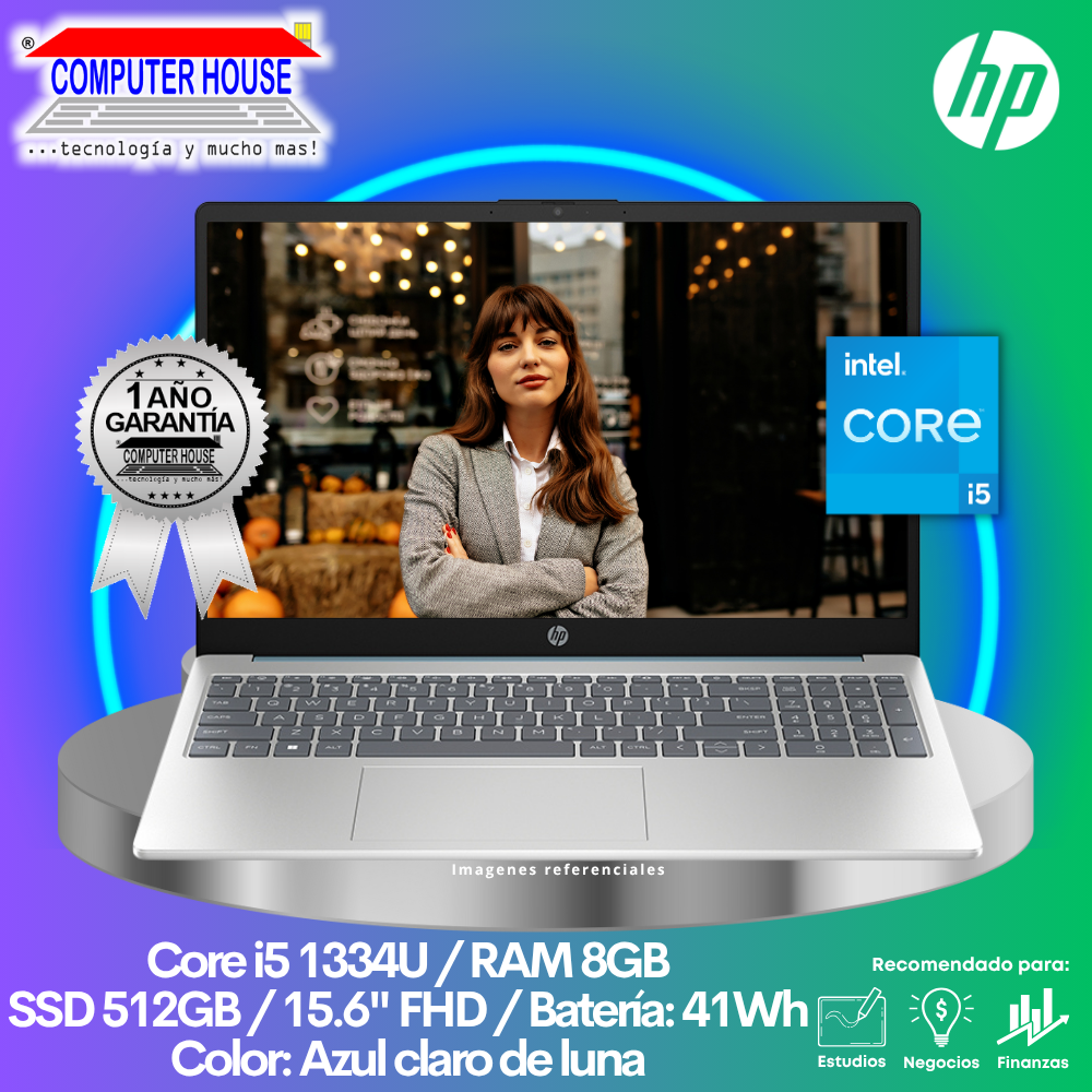 HP 15-fd0098la Laptop, Core i5-1334U, 8GB RAM, 512GB SSD, 15.6" FHD, FreeDos.