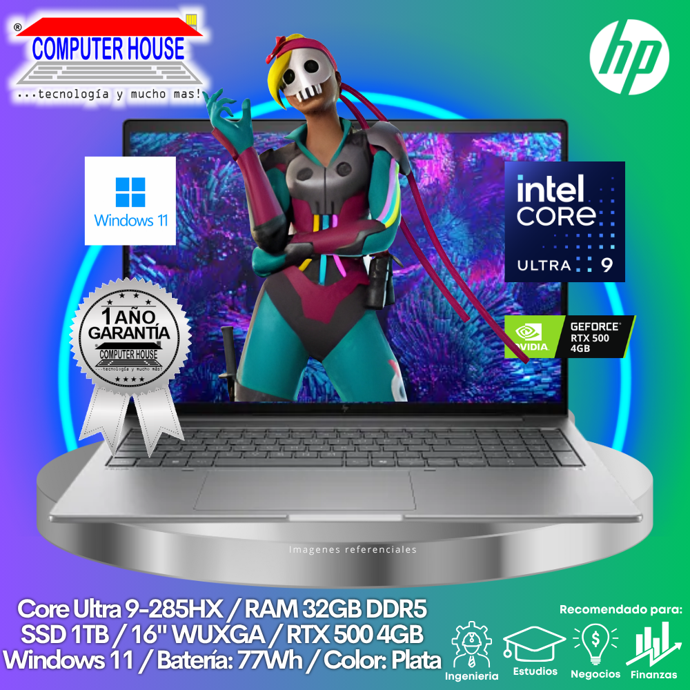 HP Vector 16 Laptop, Core Ultra 9-275HX, 16GB DDR5 RAM, 1TB SSD, RTX5080 16GB Video, 16" QHD 240Hz, English Keyboard, Windows 11.