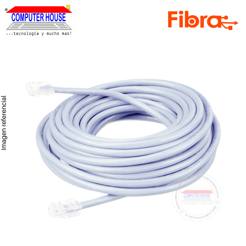 Cable de Red Cat 6 FIBRA, 30 metros (incluye pach cord).