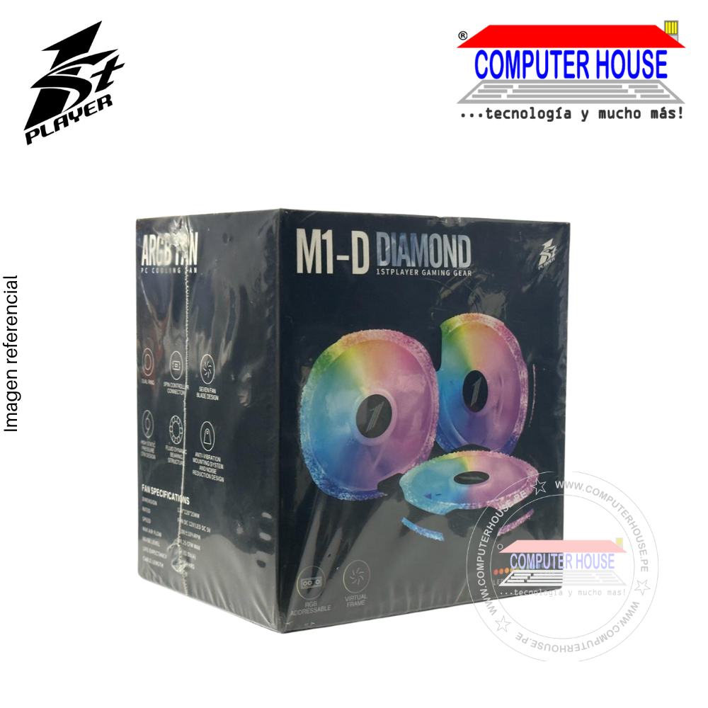 Cooler for Case 1St Player M1-D, ARGB, PACK 3, Black 