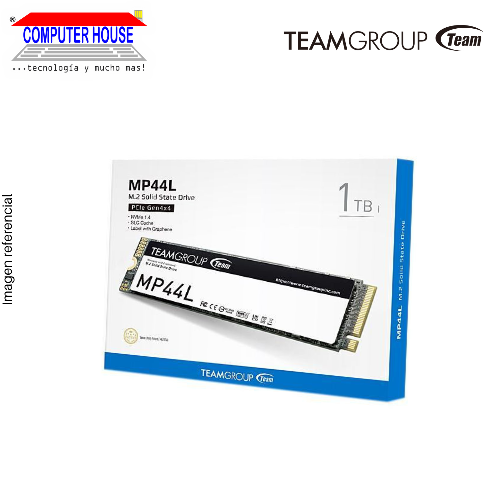 TEAMGROUP MP44L 1TB M.2 PCI-E 4.0 x4 NVMe 1.4 Solid State Drive (Max Read 5,000MB/s, Max Write 4,500MB/s). 