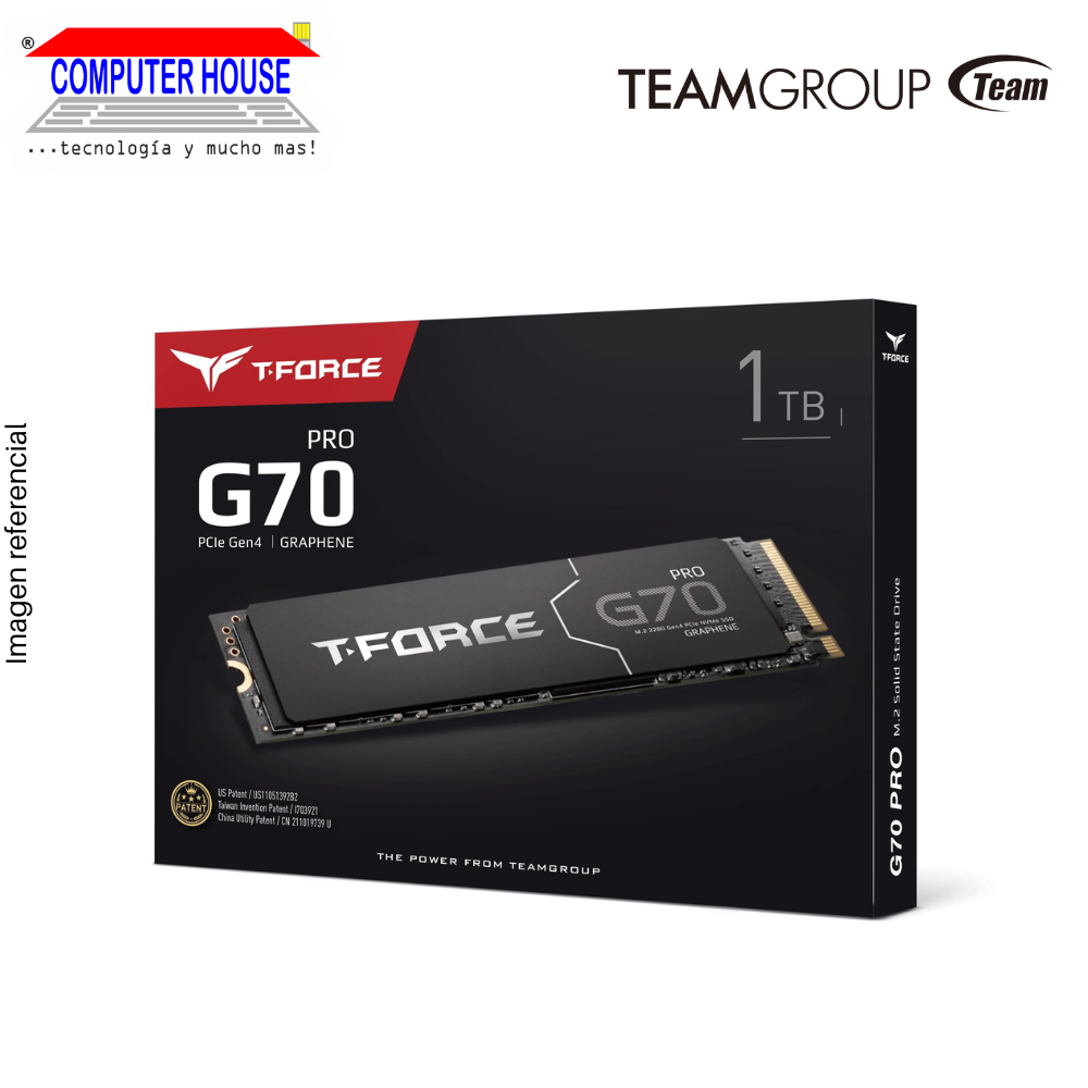 TEAMGROUP T-FORCE 1TB G70 PRO M.2 PCIe SSD, PCIe Gen4x4 with NVMe (Max Read 7,400MB/s, Max Write 5,500MB/s). 