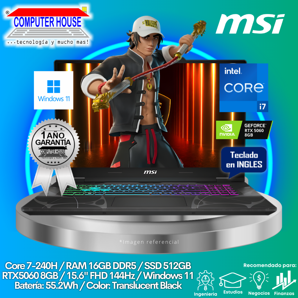 MSI Vector HXA14VHG Laptop, Core i9-14900HX, 32GB DDR5 RAM, 1TB SSD, RTX4080 12GB, 16″ QHD 240Hz, English Keyboard, Windows 11.